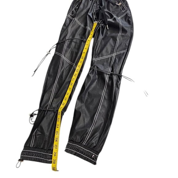 Maniere De Voir Womens Coated , Bungee Joggers, Black, Contrast Stitch, UK8/US 4 - Picture 8 of 11